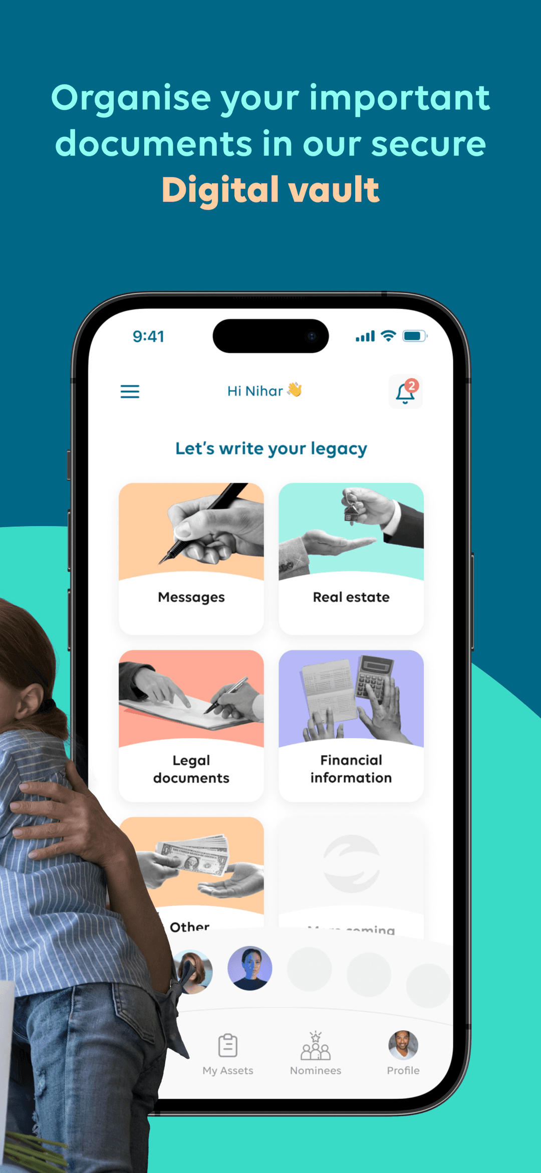 KinSure app home screen