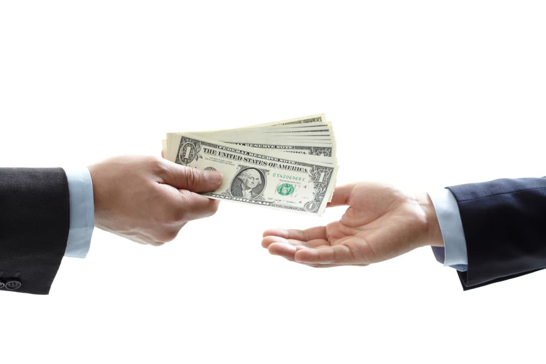 A handshake of value exchange